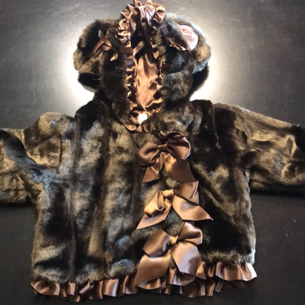 Faux fur baby girl coat